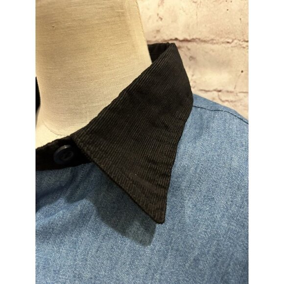 Vintage 90s Button Front Denim Chambray Midi Dress & Vest Long Modest Size 12 - Picture 4 of 11